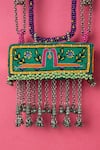 Shop_KrutiArts_Green Embroidery Chhattakbaari Pendant Necklace _Online_at_Aza_Fashions