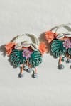 KrutiArts_Green Embroidery Le Morne Earrings _Online_at_Aza_Fashions