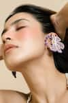 KrutiArts_Purple Embroidery Matira Ear Cuffs _Online_at_Aza_Fashions