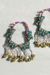 KrutiArts_Green Embroidery Navagio Hoops _Online_at_Aza_Fashions