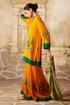 Basil Leaf_Yellow Chinon Chiffon Print Tropical Embroidered Straight Kurta And Sharara Set _Online_at_Aza_Fashions