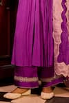 Label RSD_Purple Kurta Satin Georgette And Chin On Hand Embroidered Anarkali Palazzo Set _Online_at_Aza_Fashions