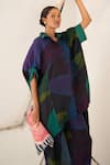 OFRIDA_Multi Color Powerloom Dobby Woven Cotton Printed Abstract Tunic And Pant Set _at_Aza_Fashions