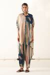 Buy_OFRIDA_Multi Color Light Cotton Linen Printed Abstract Collared Tunic And Pant Set _at_Aza_Fashions