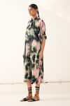 OFRIDA_Multi Color Light Cotton Linen Printed Abstract Island Bruch Dress _Online_at_Aza_Fashions