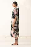 Buy_OFRIDA_Multi Color Light Cotton Linen Printed Abstract Island Bruch Dress _Online_at_Aza_Fashions