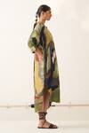 Shop_OFRIDA_Multi Color Cotton Moss Crepe Printed Abstract Expressionist Phoenix Dress _Online_at_Aza_Fashions