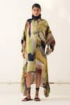 Buy_OFRIDA_Multi Color Cotton Moss Crepe Printed Abstract Phoenix Tier Dress _at_Aza_Fashions