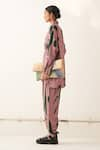 Shop_OFRIDA_Pink Mercerized Lyocell Printed Abstract Expressionist Rough Summer Bf Pant _Online_at_Aza_Fashions