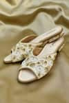 Buy_AROUND ALWAYS_Ivory Embroidered Vanika Floral Vine Flats _at_Aza_Fashions