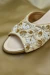 Shop_AROUND ALWAYS_Ivory Embroidered Vanika Floral Vine Flats _Online_at_Aza_Fashions