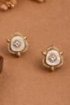 Buy_Joules by Radhika_White Stone Kundan Embellished Studs _at_Aza_Fashions