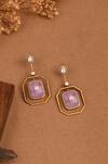 Buy_Joules by Radhika_Pink Stone Rosy Glow Drop Danglers _at_Aza_Fashions