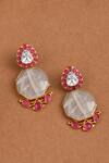 Buy_Joules by Radhika_Pink Stone Embellished Drop Danglers _at_Aza_Fashions