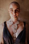 Buy_Goddess Of Glocal_White Crystal Quartz Palatial Serpentine Long Necklace _at_Aza_Fashions