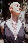 Goddess Of Glocal_White Crystal Quartz Palatial Serpentine Long Necklace _Online_at_Aza_Fashions