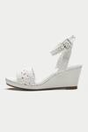 Buy_Oroh_White Braided Strap Leather Wedges _Online_at_Aza_Fashions