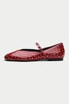 Buy_OROH_Red Crystal Studs Sintra Leather Ballerina _Online_at_Aza_Fashions