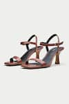 Buy_OROH_Maroon Plain Aosta Leather Strappy Sandals _at_Aza_Fashions