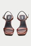 Shop_OROH_Maroon Plain Aosta Leather Strappy Sandals _at_Aza_Fashions