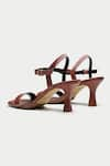 OROH_Maroon Plain Aosta Leather Strappy Sandals _Online_at_Aza_Fashions