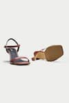 OROH_Maroon Plain Aosta Leather Strappy Sandals _at_Aza_Fashions