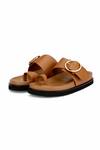 Buy_OROH_Brown Plain Liria Flat Sandals _at_Aza_Fashions