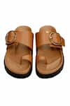 Shop_OROH_Brown Plain Liria Flat Sandals _at_Aza_Fashions