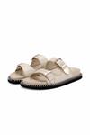 Buy_OROH_Off White Plain Modica Leather Flat Sandals _at_Aza_Fashions