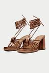 Buy_OROH_Brown Textured Faenza Metallic Tie-up Heels _at_Aza_Fashions