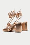 Shop_OROH_Rose Gold Textured Faenza Leather Metallic Tie-up Heels _Online_at_Aza_Fashions