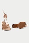 OROH_Rose Gold Textured Faenza Leather Metallic Tie-up Heels _at_Aza_Fashions