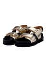 Buy_OROH_Gold Torino Velcro Strappy Footbed Sandal _at_Aza_Fashions