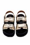 Shop_OROH_Gold Torino Velcro Strappy Footbed Sandal _at_Aza_Fashions