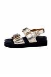 OROH_Gold Torino Velcro Strappy Footbed Sandal _Online_at_Aza_Fashions