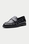 Shop_OROH_Black Mantova Metallic Stud Embellished Loafers _Online_at_Aza_Fashions