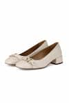 Buy_OROH_White Estepona Buckle Pump Block Heels _at_Aza_Fashions