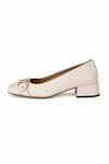 OROH_White Estepona Buckle Pump Block Heels _Online_at_Aza_Fashions