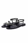 Buy_OROH_Black Oristano Metallic Stud Embellished Sandals _at_Aza_Fashions