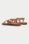 OROH_Brown Oristano Stud Embellished Sandals _Online_at_Aza_Fashions