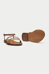 OROH_Brown Oristano Stud Embellished Sandals _at_Aza_Fashions