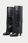 Buy_OROH_Black Mantua Knee Boots _at_Aza_Fashions