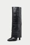 OROH_Black Mantua Knee Boots _Online_at_Aza_Fashions