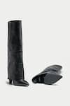 OROH_Black Mantua Knee Boots _at_Aza_Fashions