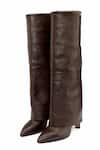 OROH_Brown Mantua Pointed Toe Boots _at_Aza_Fashions