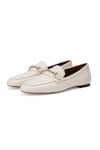 Buy_OROH_White Avellino Round Toe Buckle Loafers _at_Aza_Fashions