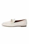 OROH_White Avellino Round Toe Buckle Loafers _Online_at_Aza_Fashions