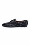 OROH_Black Savona Stud Embellished Loafers _Online_at_Aza_Fashions