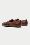 OROH_Brown Savona Metallic Stud Embellished Loafers _at_Aza_Fashions