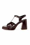 OROH_Burgundy Imperia Criss Cross Strap Platform Heels _Online_at_Aza_Fashions